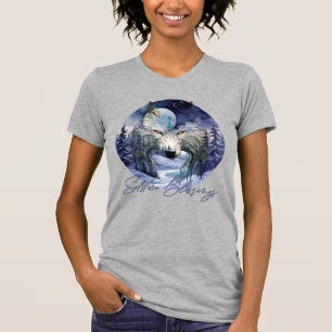 Solstice Blessings Winter Wolf Moonlight Woods T-Shirt