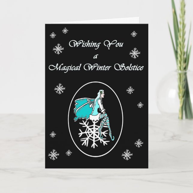 Solstice d'hiver Féerie de flocon de neige Carte Y (Devant)