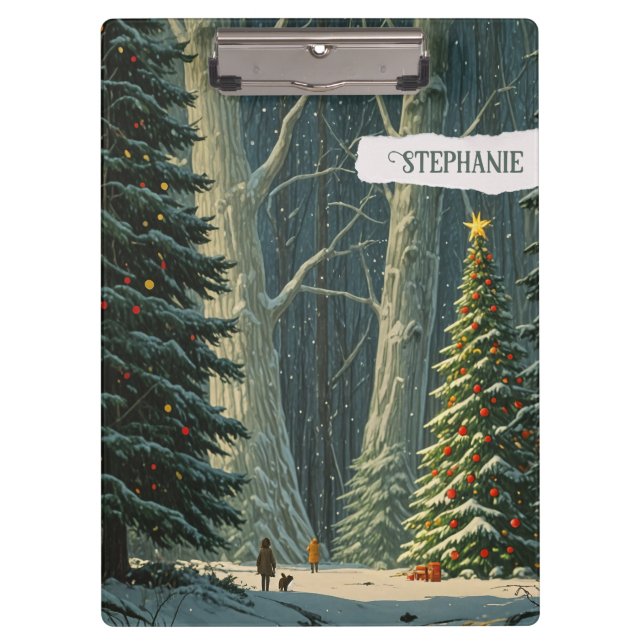 Solstice Spruce Personalized Christmas  Clipboard (Front)