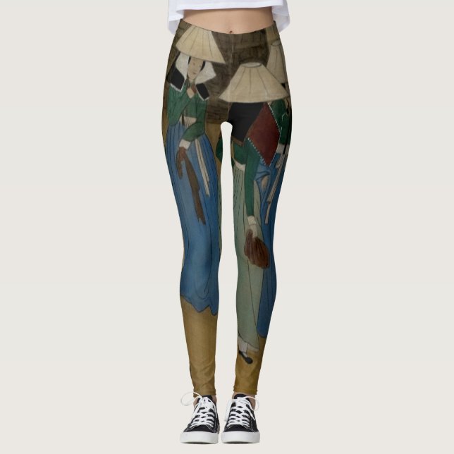 Soltly aged colours of ancient art in leggings (Front)