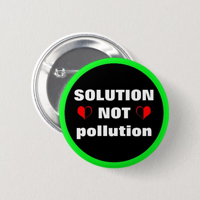 Solution NOT pollution & Hearth Extinct Rebellion 2 Inch Round Button (Front & Back)