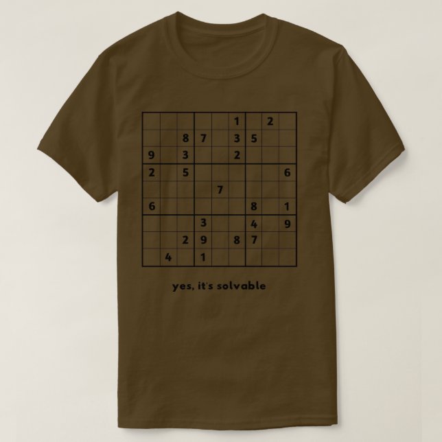 Solvable Sudoku Funny Gift For Sudoku And Math Lov T-Shirt (Design Front)