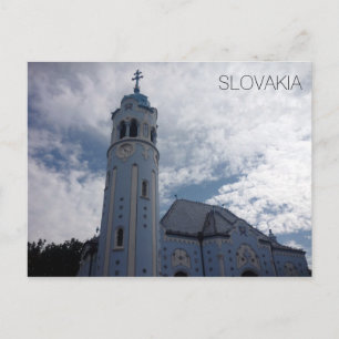 solvakia blue church postcard