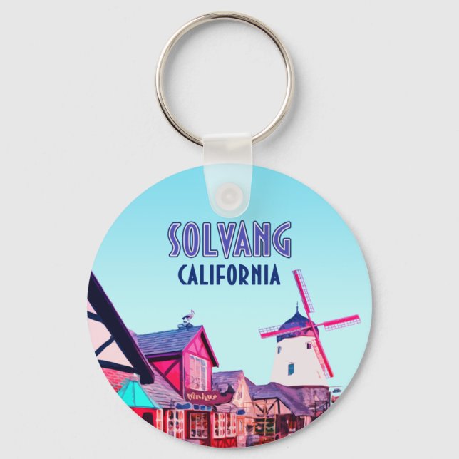 Solvang Danish Downtown California Vintage Keychain (Front)