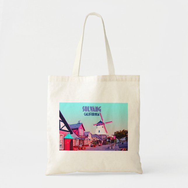 Solvang Danish Downtown California Vintage Tote Bag (Front)