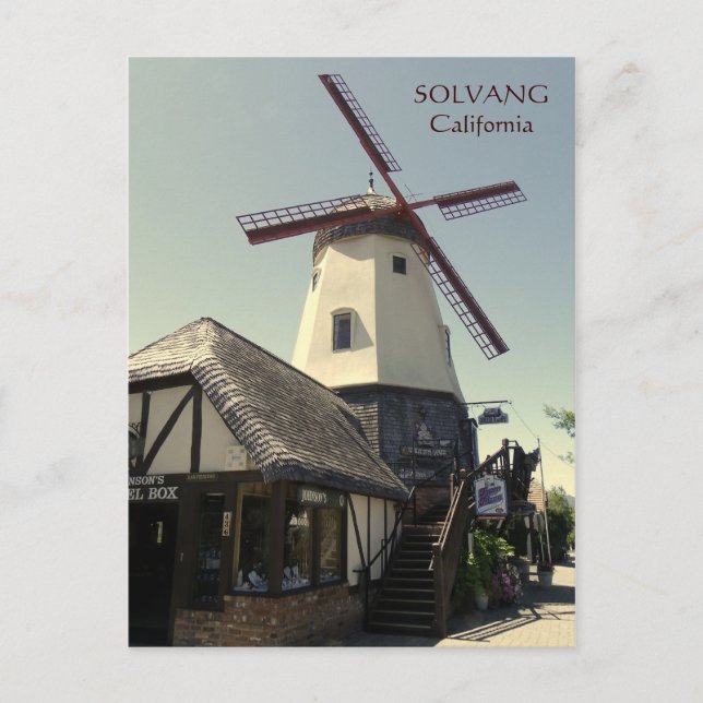 Solvang Windmill Postcard! Postcard (Front)
