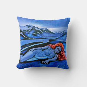 “Sólvátra”  - Flame Beneath Ice Throw Pillow