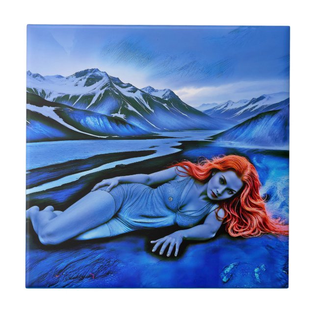 “Sólvátra”  - Flame Beneath Ice Tile (Front)