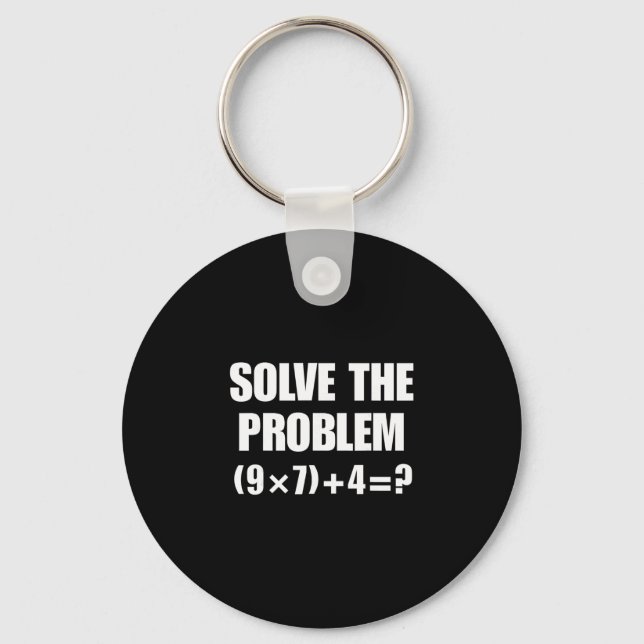 Solve The Problem 67 Meme Six Seven Elementary Mat Keychain (Front)