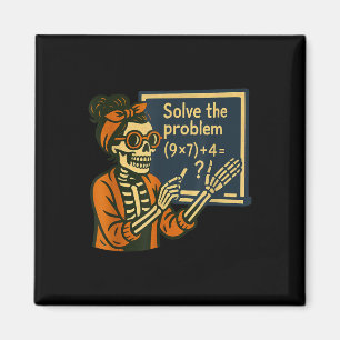 Solve The Problem 9x7+4 67 Meme Six Seven Skeleton Magnet