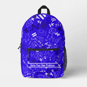 solve your own problems mathematics funny blue printed backpack