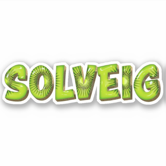 Solveig Name Kiwi Design Decal Sticker (Front)