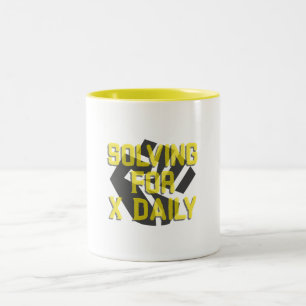 Solving For X Daily Algebra Math Teacher  Two-Tone Coffee Mug