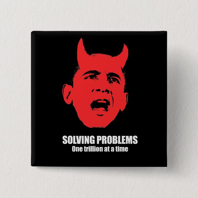 Solving problems, one trillion at a time 2 inch square button (Front)