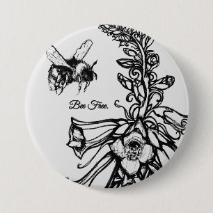 Solwhimsy For the Bees Collection 1 3 Inch Round Button