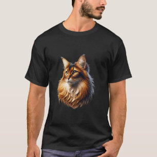 Somali Cat & Maine Coon Tee - Feline Art For Enthu