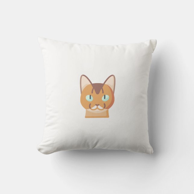 Somali cat throw pillow (Front)