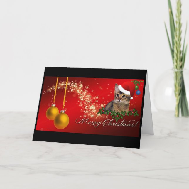 Somali Cats Christmas Holiday Card (Front)