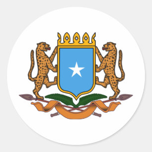 Somalia coat of arms classic round sticker