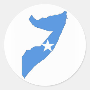 somalia country flag map classic round sticker