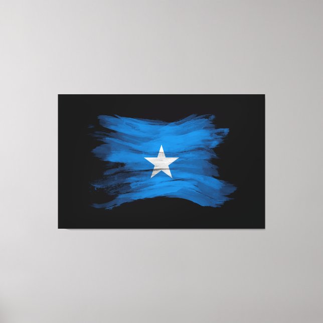 Somalia flag brush stroke, national flag canvas print (Front)