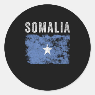 Somalia Flag Distressed - Somali Flag Classic Round Sticker