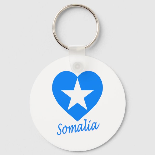 Somalia Flag Heart Keychain (Front)