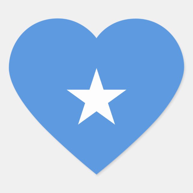 Somalia Flag Heart Sticker (Front)