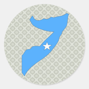 Somalia Flag Map full size Classic Round Sticker