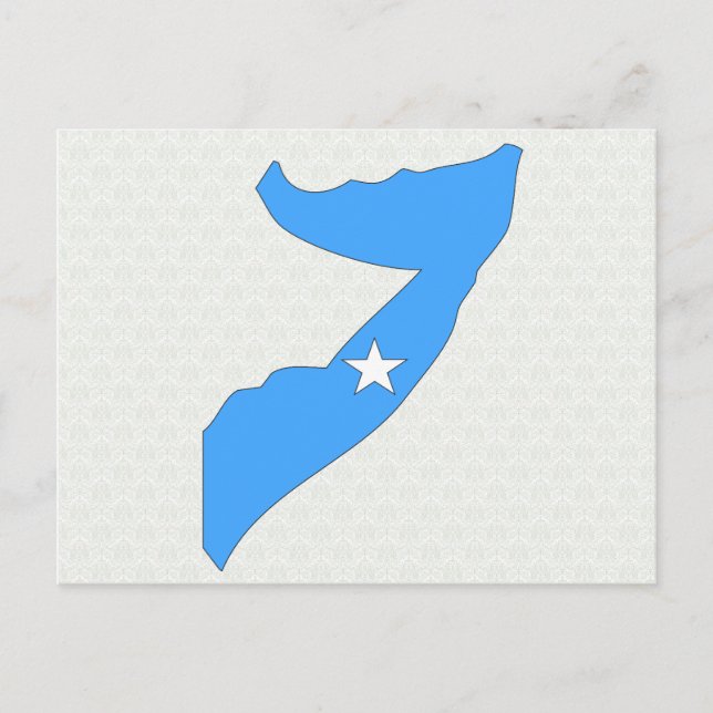 Somalia Flag Map full size Postcard (Front)