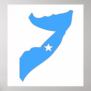 Somalia Flag Map full size Poster