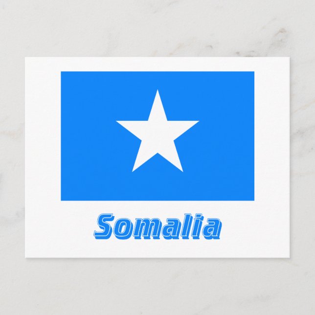 Somalia Flag with Name Postcard (Front)