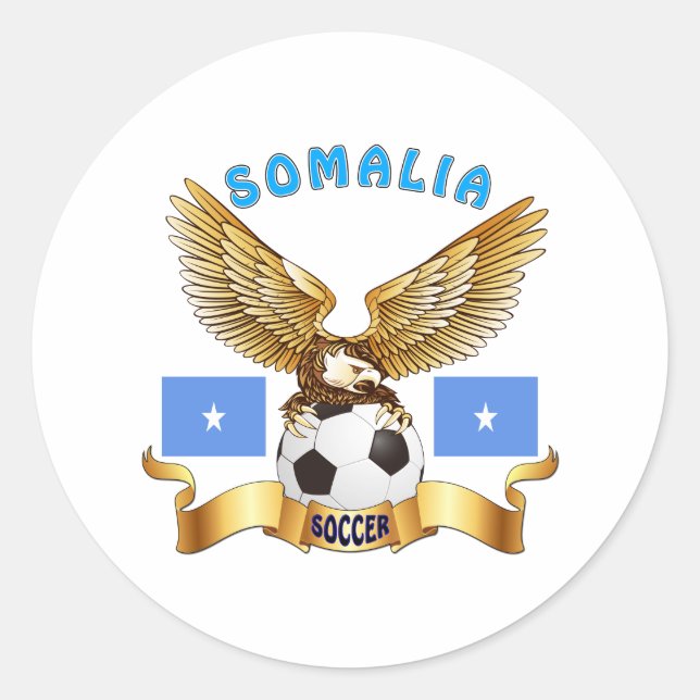 Somalia Football Designs Classic Round Sticker (Front)