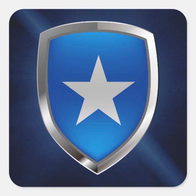 Somalia Metallic Emblem Square Sticker (Front)