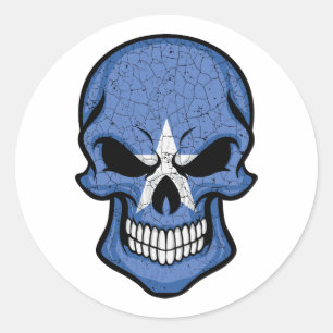 Somalia Smiling Skull Flag Classic Round Sticker