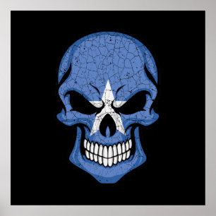 Somalia Smiling Skull Flag Poster
