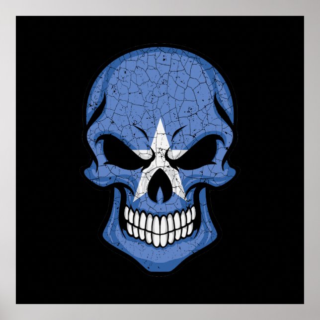 Somalia Smiling Skull Flag Poster (Front)