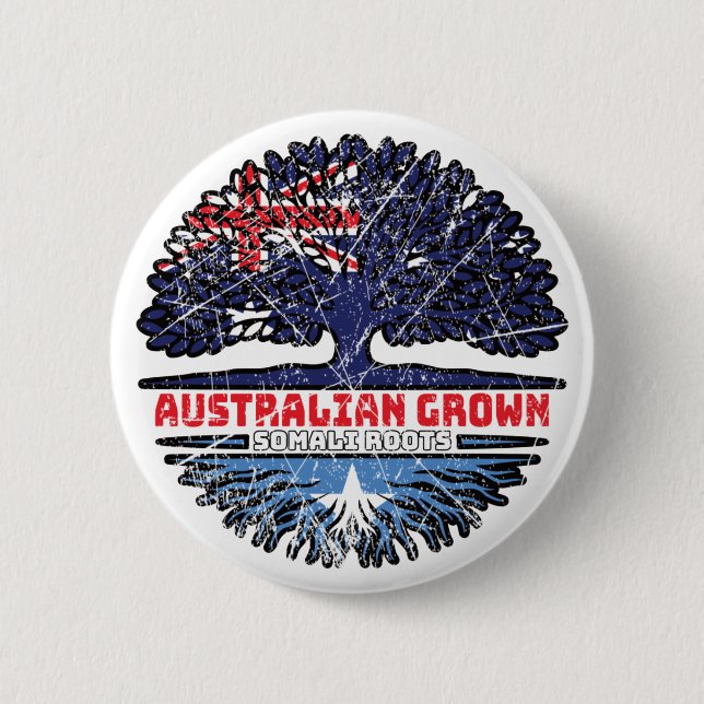 Somalia Somali Australian Australia Tree Roots 2 Inch Round Button (Front)