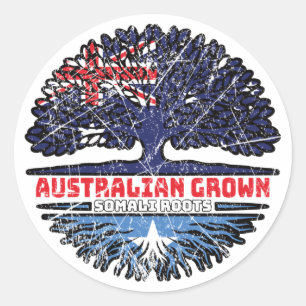 Somalia Somali Australian Australia Tree Roots Classic Round Sticker