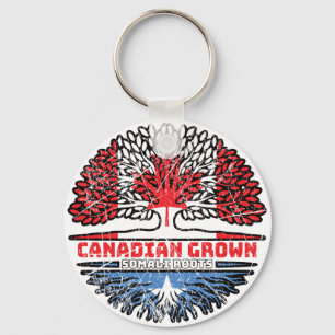 Somalia Somali Canadian Canada Tree Roots Flag Keychain