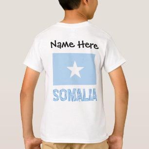 Somalia Somali Flag Black Personalization  T-Shirt