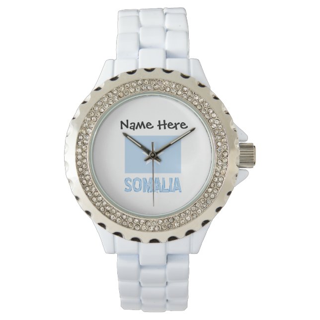 Somalia Somali Flag Black Personalization  Watch (Front)