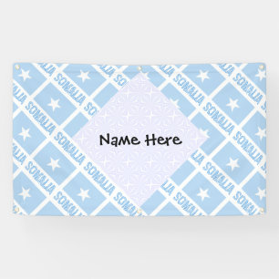 Somalia Somali Flag Tiled Black Personalization  Banner