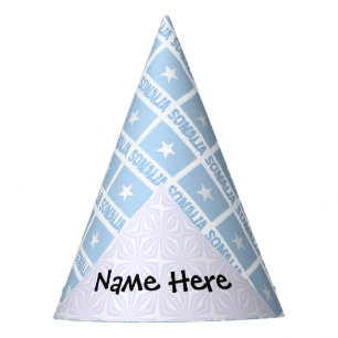 Somalia Somali Flag Tiled Black Personalization Party Hat
