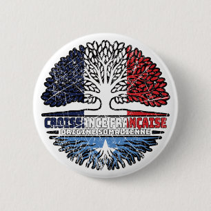 Somalia Somali French France Tree Roots Flag 2 Inch Round Button