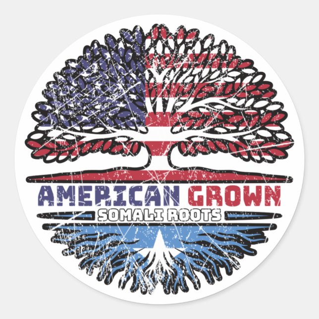 Somalia Somali US American USA United States Tree Classic Round Sticker (Front)