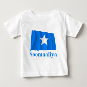 Somalia Waving Flag with Name in Somali Baby T-Shirt