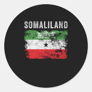 Somaliland Flag Distressed Classic Round Sticker