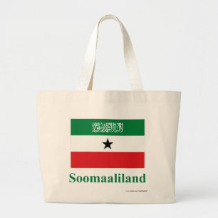 Somaliland Flag with Name in Somali Large Tote Bag