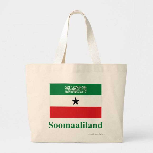 Somaliland Flag with Name in Somali Large Tote Bag (Front)